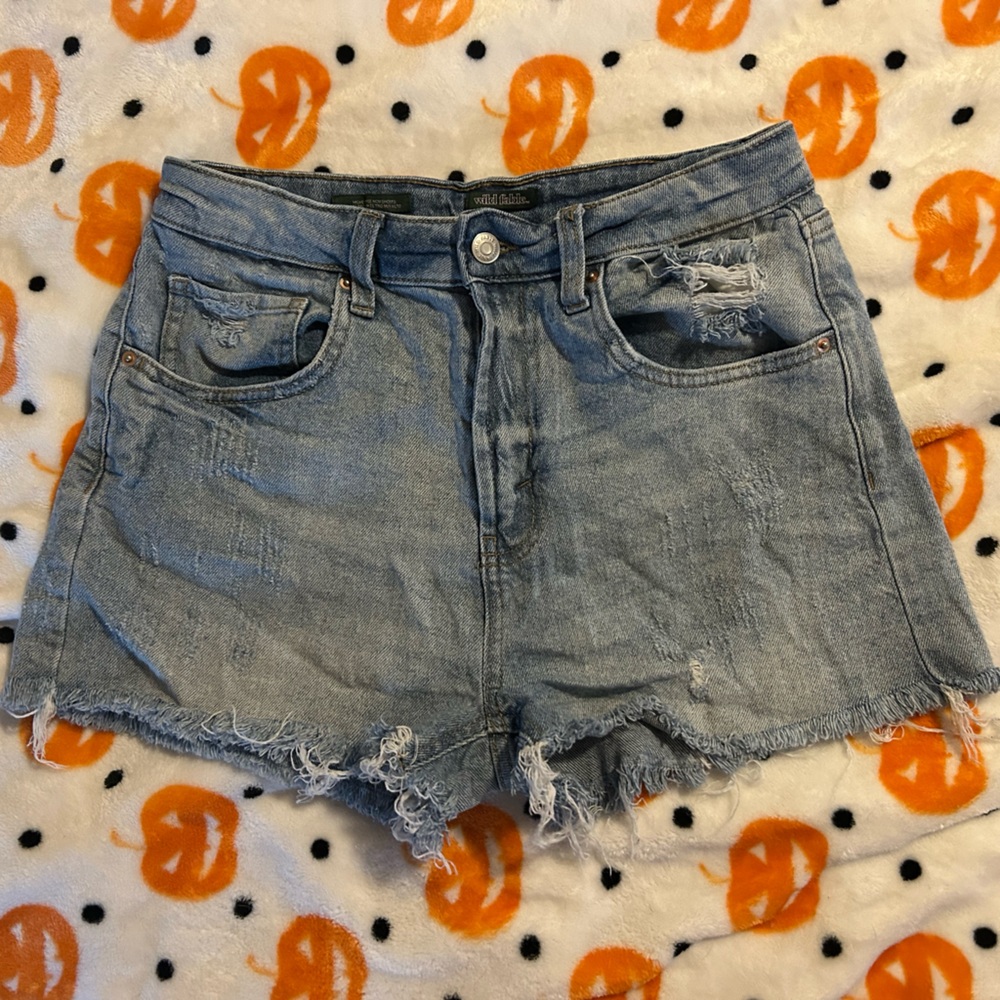 Denim High Rise Mom Shorts